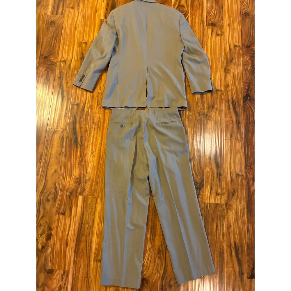 Hart Schaffner Marx Mens 40R Gray Wool 2 Piece Suit Pleated Pants Ariel Worsteds - Picture 7 of 8